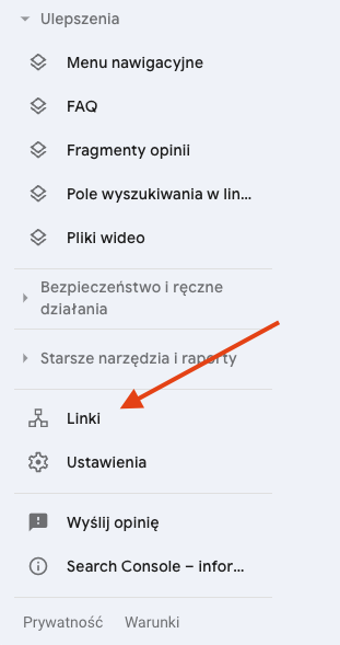 Linki w Google Search Console